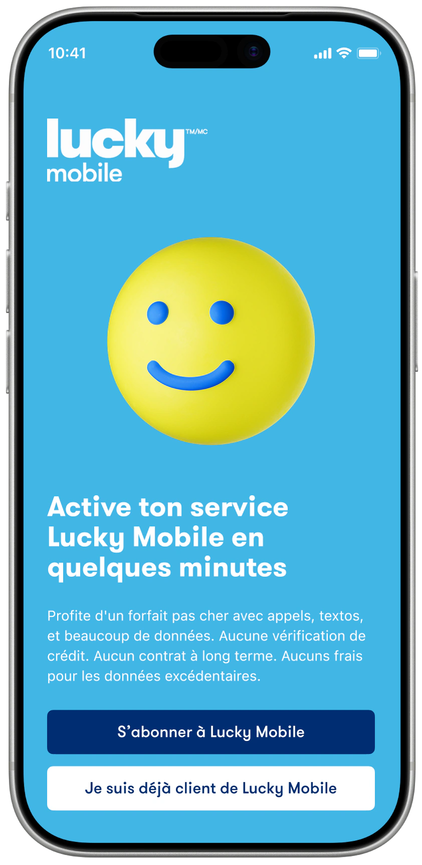 Activation avec <br>Lucky Mobile