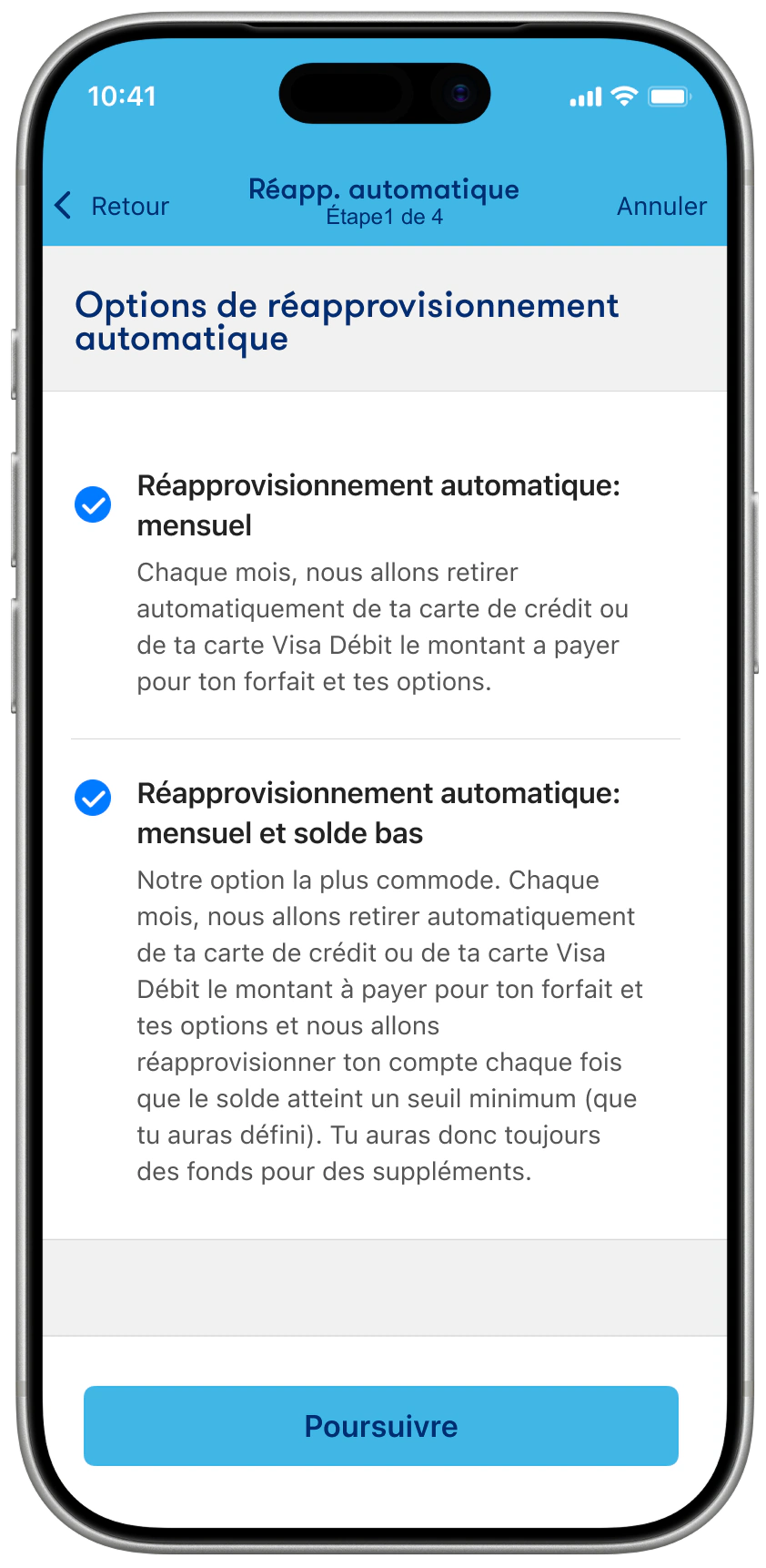 Réapprovisionnement <br>automatique