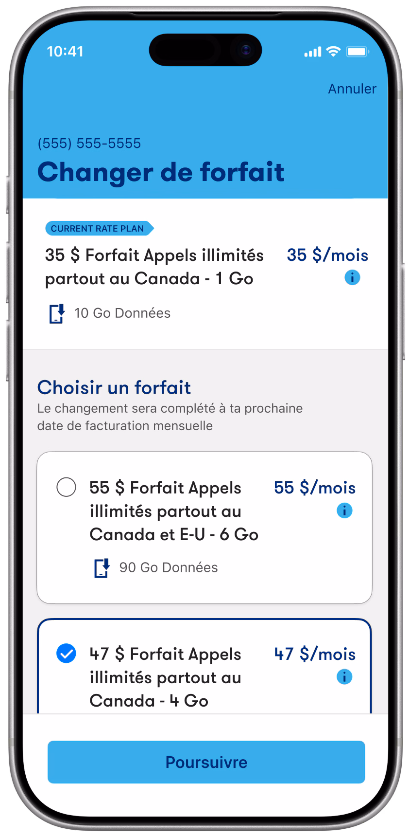 Change <br>ton forfait